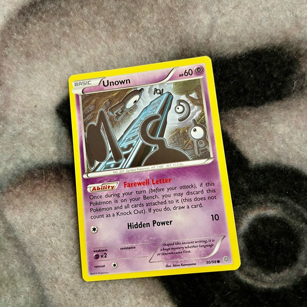 Pokémon Unown card XY Ancient Origins 2015